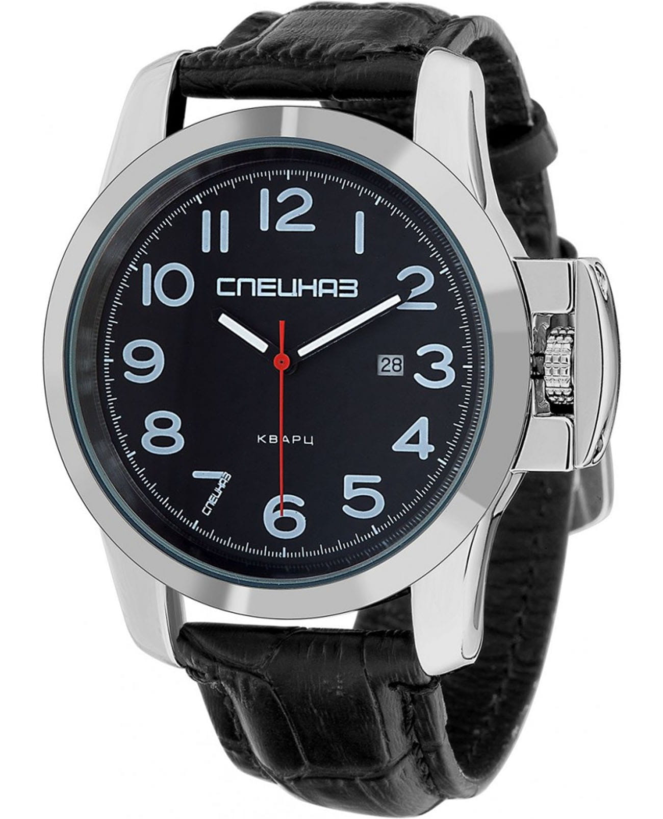 Спецназ Спецназ Атака С2956392-2115-300  С2956392-2115-300 кварцевые мужские часы синий циферблат, браслет кожаный — вид спереди